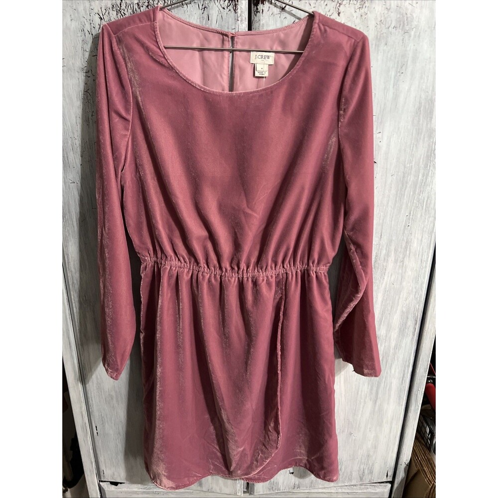J.Crew Velour dress Pink Sz medium Boho Cozy casual Comfy